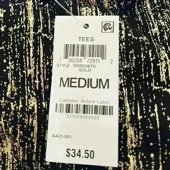 NWT JM Collection Women’s 3/4-Sleeve Printed Tunic M - Picture 3 of 3